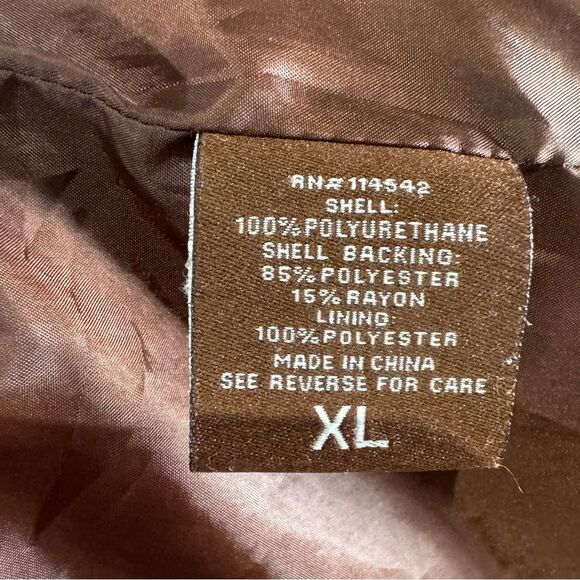 J2 by JouJou garment dyed brown faux leather moto jacket size XL - Picture 7 of 7